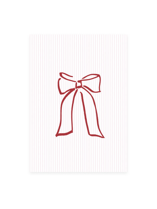 Postcard Bow Red Pink