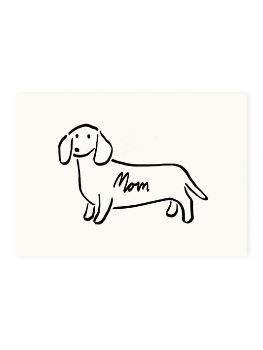 Postcard Dachshund 'Mom' (risography)