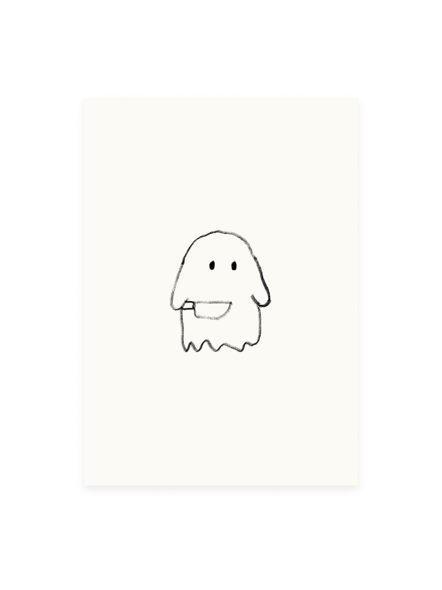 Postcard cute ghost (risography)